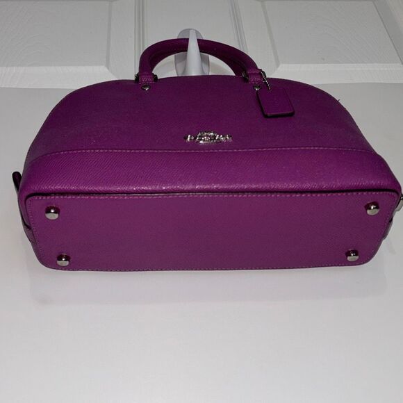 Coach mini sierra satchel purse/bag purple crossgrain leather + wallet F57555 - Picture 5 of 12